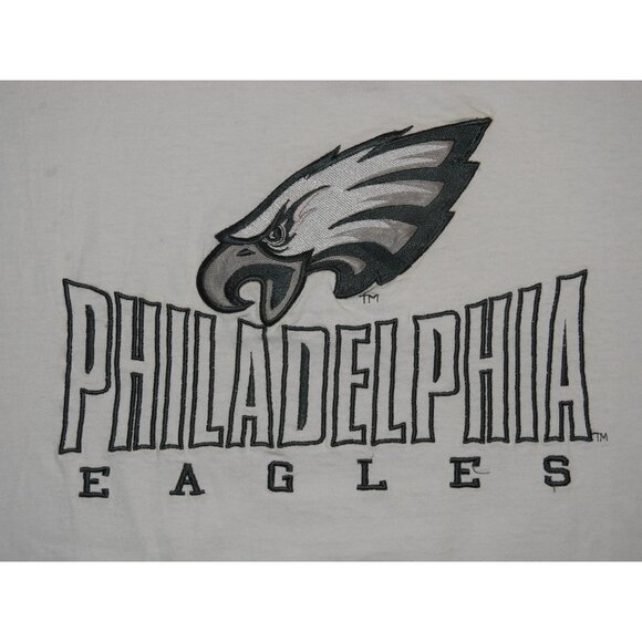 Vintage 1990s Philadelphia Eagles Russell Embroidered T-Shirt Large Made in USA - Picture 2 of 6